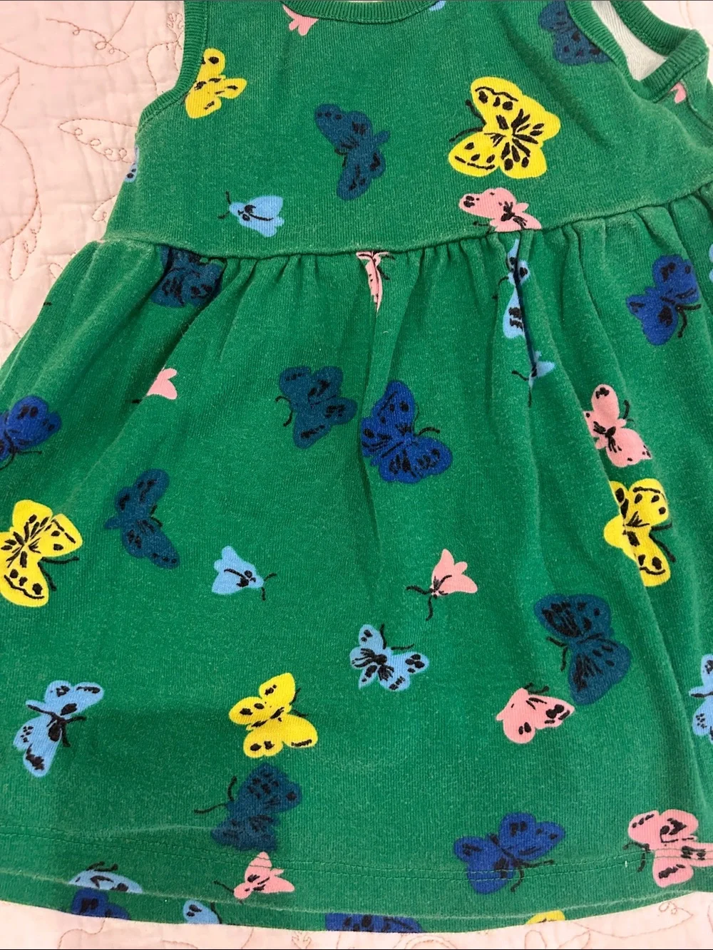 Hanna Andersson Green Butterfly Print Dress & Bloomers